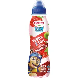 Hortex Leon i Przyjaciele Woda+sok jabłko,truskawka butelka aPet 400ml kaucja (w tym +0,50 zł/szt. zwrotnej kaucji)