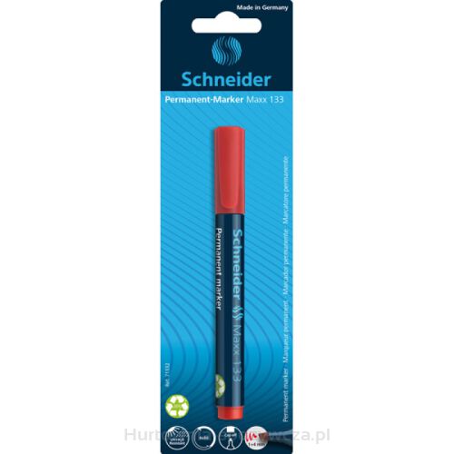 Marker Permanentny Schneider Maxx 133, Ścięty, 1-4Mm, Blister, Czerwony