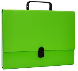 Office Products Teczka-pudełko PP, A4/5cm, z rączką i zamkiem, jasnozielona 