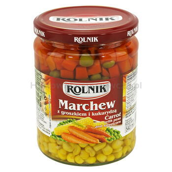 Marchew z groszkiem i kukurydzą 540 ml Rolnik