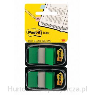 Zakładki Indeksujące Post-It (680-G2Eu), Pp, 25,4X43,2Mm, 2X50 Kart., Zielone