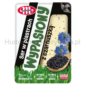 Mlekovita Ser Wypasiony z czarnuszką plastry 135g