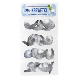 ABRAMCZYK Krewetki Białe 16-20 Surowe Bez Głowy Bez Pancerza Z Ogonkiem 20% 400/500G OCEAN