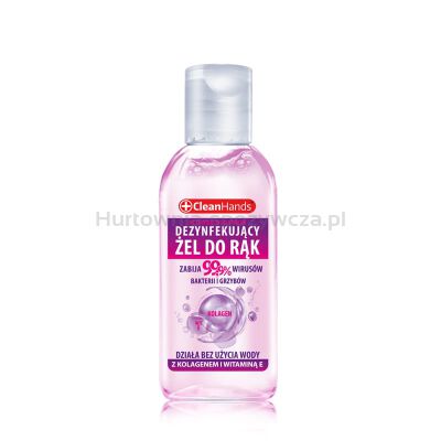 Antybakteryjny żel do rąk CLEAN HANDS, z kolagenem i witaminą E, 50 ml