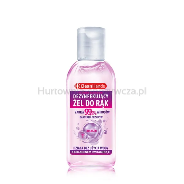 Antybakteryjny Żel Do Rąk Clean Hands, Z Kolagenem I Witaminą E, 50 Ml