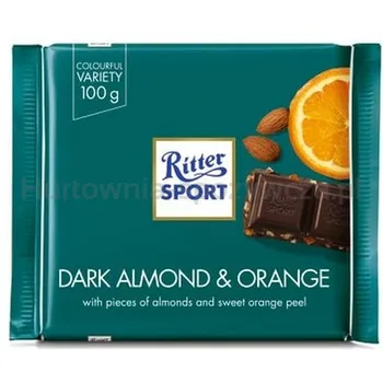 Ritter Sport gorzka z migdałami i pomarańczą 100g