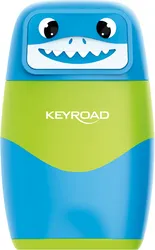 Keyroad Temperówka plastikowa z gumką Keyroad, podwójna, display, mix kolorów