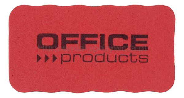 Gąbka magnetyczna OFFICE PRODUCTS, do tablic suchościeralnych, 110x57x20mm, z zawieszką, czerwona