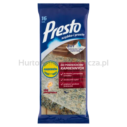 Presto Ściereczki Gospodarcze Clean Do Powierzchni Kamiennych 16 Szt.