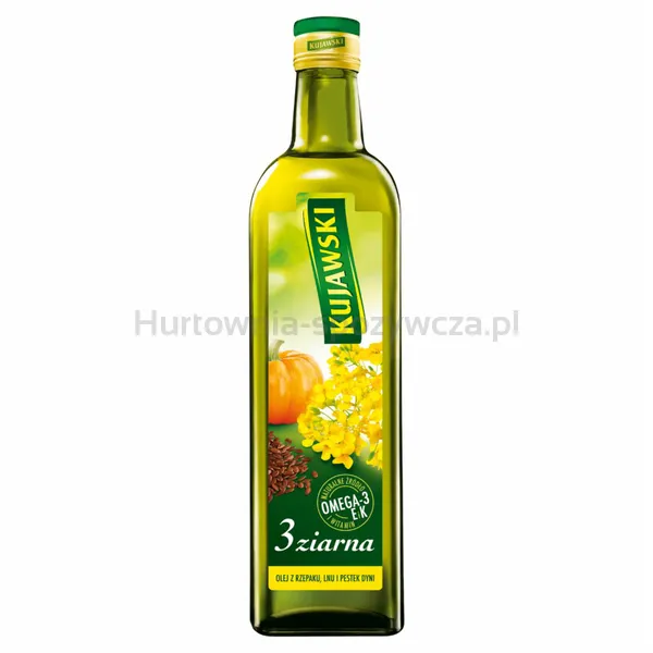 Kujawski 3 Ziarna Olej Z Rzepaku Lnu I Pestek Dyni 750 Ml