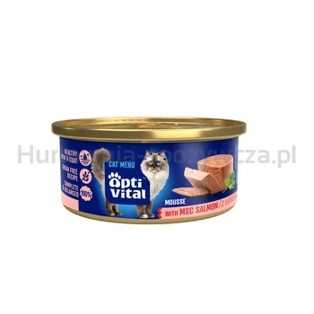 Optivital Mini Puszka - Mus Dla Dorosłych Kotów Z Łososiem Msc 85G