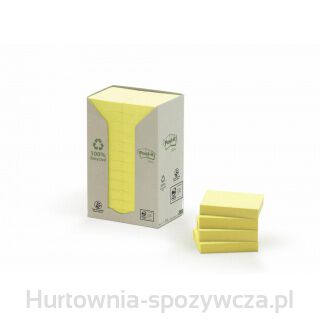Bloczek Samoprzylepny Ekologiczny Post-It (653-1T), 38X51Mm, 24X100 Kart., Żółty
