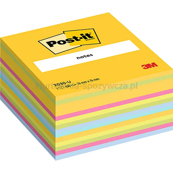 Post-It Kostka samoprzylepna (2030-U), 76x76mm, 1x450 kart., kolorowa 