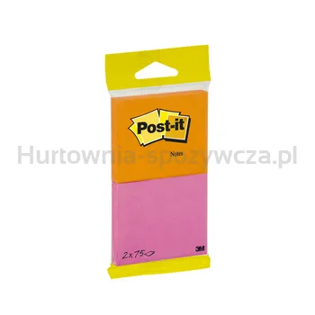3M Post-It Karteczki samoprzylepneintensywnie pomarańczowe i różowe76x63mm 2x75k