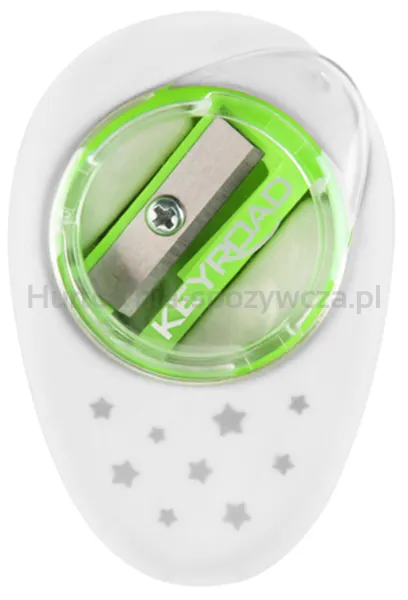 Temperówka KEYROAD Cappy, plastikowa, pojedyncza, z gumką, pakowane na displayu, mix kolorów