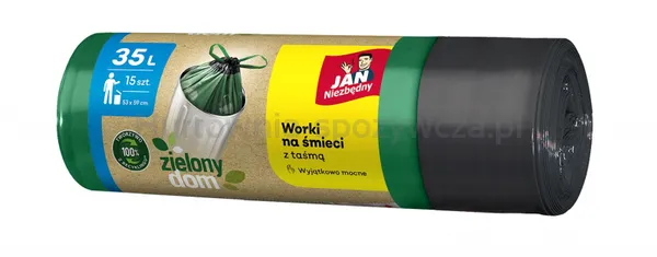 Jan Niezbędny Zielony Dom Worki Z Taśmą 35L 15 Sztuk