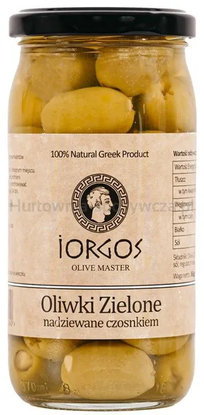 Oliwki zielone nadziewane czosnkiem 360/180g