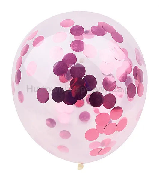 Zestaw balonów z konfetti PARTY GO, 30cm, 6 szt., różowe
