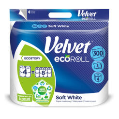 Papier Toaletowy Velvet Ecoroll Delikatnie Biały A'4