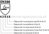 Rękawice robocze DONAU SAFETY, dwoina bydlęca, rozm. 10,5/XL, szaro-czerwone - 5