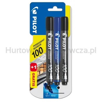 Pilot Marker Permanentny Sca-100 1X Czarny + 1X Niebieski + 1X Czarny Gratis