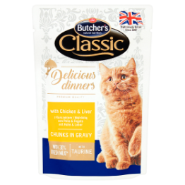 *Butchers Classic Delicious Dinner 100G Kurczak, Wątróbka Kawałki W Sosie