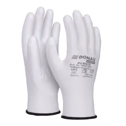 Rękawice DONAU SAFETY PU White, kat. II, rozm. 10, białe