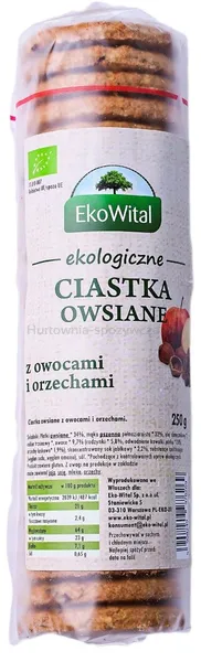 Ciastka owsiane z owocami i orzechami BIO 250 g