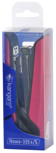 Kangaro Zszywacz Nowa-335S/S, zszywa do 30 kartek, metalowy, w pudełku PP, różowy  - 2