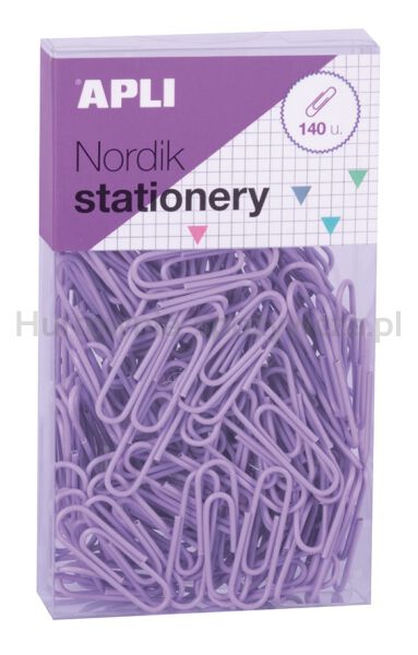 Spinacze okrągłe APLI Nordik, 28 mm, 140 szt., pudełko z zawieszką, mix kolorów pastel - 2