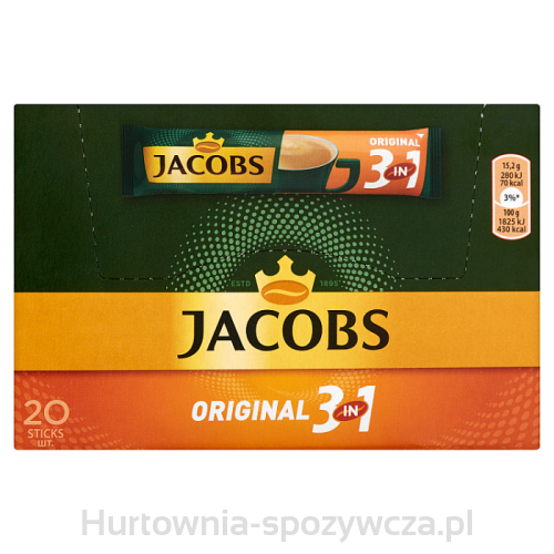 Jacobs Original 3In1 Rozpuszczalny Napój Kawowy 15,2 G X 20Szt