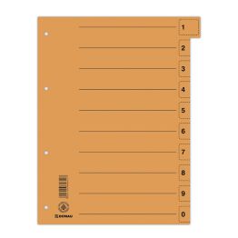 Donau Przekładka karton A4, 235x300mm, 0-9, 1 karta z perforacją, pomarańczowa 