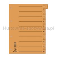 Donau Przekładka karton A4, 235x300mm, 0-9, 1 karta z perforacją, pomarańczowa 