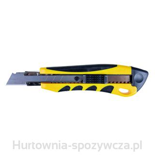 Nóż Pakowy Office Products Professional, Gumowa Rękojeść, Z Blokadą, Żółto-Czarny