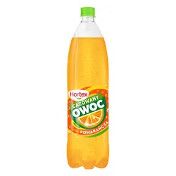 Hortex Gazowany Owoc napój o smaku pomarańczowym 1,5 l kaucja (w tym +0,50 zł/szt. zwrotnej kaucji)