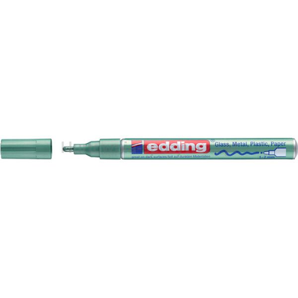 Edding Marker olejowy połyskujący e-751 1-2 mm, zielony metaliczny 