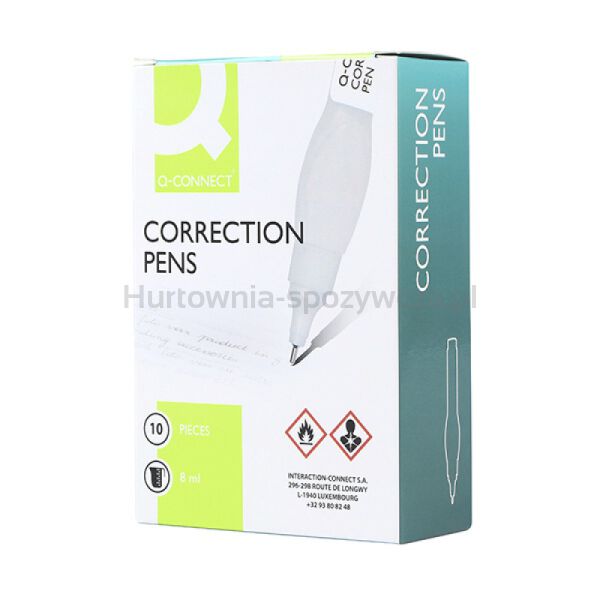 Q-Connect Korektor w piórze metalowa końcówka, 8ml  - 3