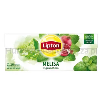 Herbata Lipton Melisa z granatem 20 Torebek. Herbatka ziołowa aromatyzowana 24g