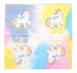 Serwetki papierowe PARTY GO Unicorn, 33x33cm, 10 szt., mix kolorów