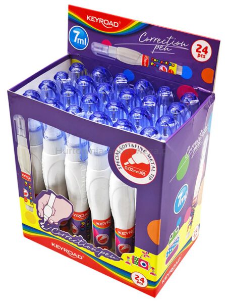Korektor w piórze KEYROAD, metalowa końcówka, 7ml, pakowane na displayu - 2