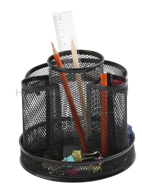 Przybornik Na Biurko Q-Connect Office Set, Metalowy, Obrotowy, Czarny