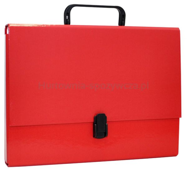 Office Products Teczka-pudełko PP, A4/5cm, z rączką i zamkiem, czerwona 