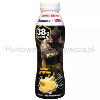 Bakoma & KSW Jogurt pitny banan-cytryna z wysoką zawartością białka 380g