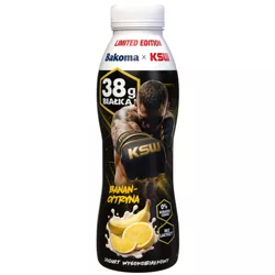 Bakoma & KSW Jogurt pitny banan-cytryna z wysoką zawartością białka 380g