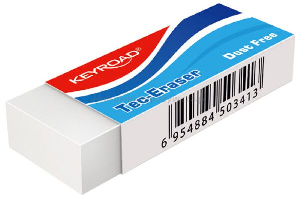 Gumka uniwersalna KEYROAD Tec-Eraser, 59x21x12mm, pakowane na displayu, biała - 2