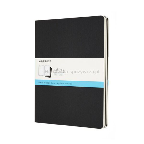 Zestaw 3 Zeszytów MOLESKINE Cahier Journals XL (19x25cm) w kropki, 120 stron, czarny