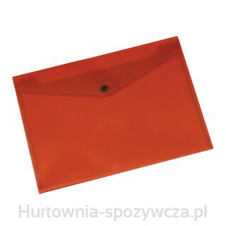 Teczka Kopertowa Q-Connect Zatrzask, Pp, A4, 172Mikr., Transparentna Czerwona