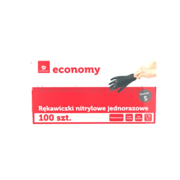 Transgourmet Economy Rękawiczki nitrylowe czarne rozmiar S 100szt.