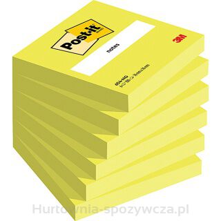 Bloczek Samoprzylepny Post-It (654N), 76X76Mm, 1X100 Kart., Jaskrawy Zielony