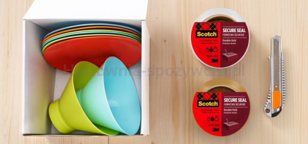 Taśma pakowa SCOTCH Secure Seal, 50mm, 50m, brązowa - 3